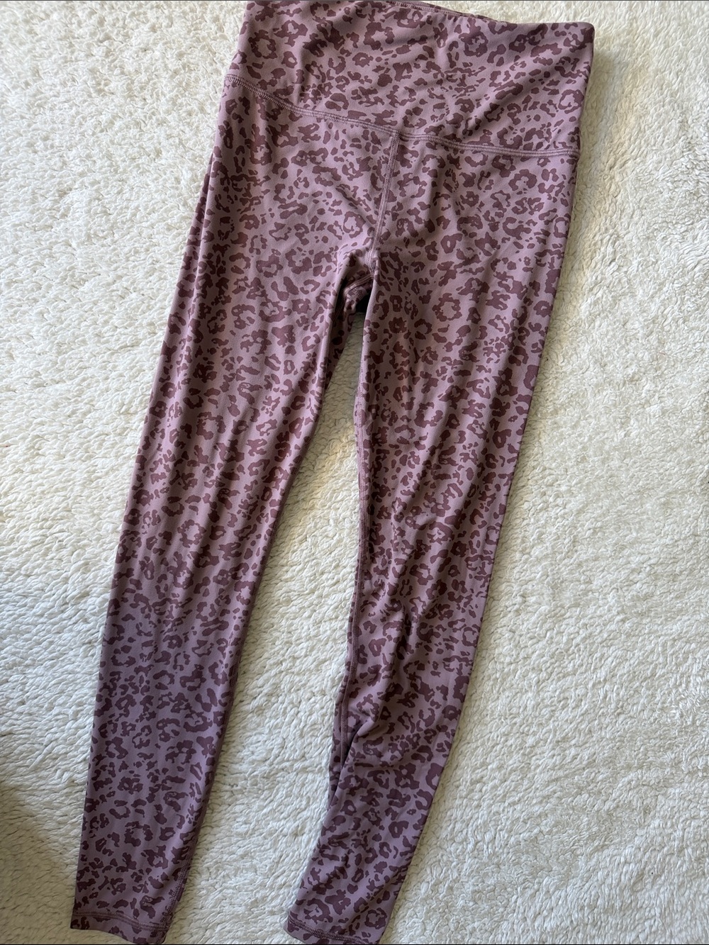 Athleta Mauve Leopard Print 7/8 Leggings